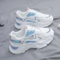 Zapatillas de deporte con plataforma para mujer, zapatos planos de color verde, informales, gruesas, 2025. 
