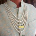 Unique Design Groom / Bride Necklace Mala (5 Layers) Dulha Mala, Pearl Multistrand Paki Wedding Jewelry, Pakistani Groom Jewelry, 5 Layers Sherwani Necklace For Groom. 