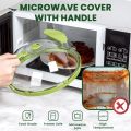 10-Inch Microwave Splatter Cover Clear Plastic Heat Resistant Microwave Oven Dish Plate Cover with Handle and Water Steamer. 