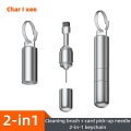 Cleaning Brush Card Pick-Up Pin 2-in-1 Cleaner Portable Keychain Suitable for Mobile Phones Speakers Earpieces Bluetooth Headpho.
