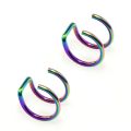 2Pcs 316L Stainless Steel Fake Ear Piercing Jewelry, Clip on Ear Cuffs Fake Lip Ring Non Piercing Labret Rings for Women Men. 