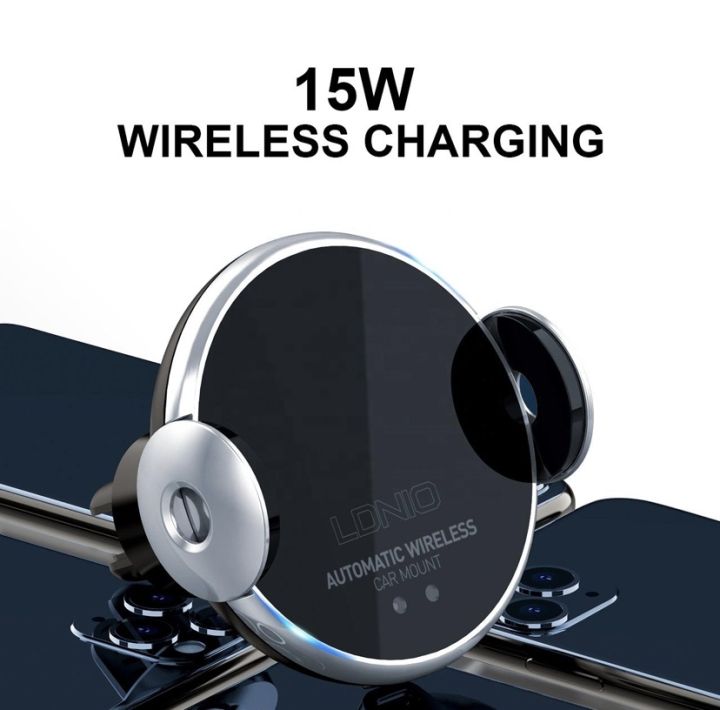 LDNIO 15W MA02 Adjustable Car Wireless Car Holder+chargerfor Mobile Phone Wireless Charging Type-c Car Wireless Charger stand
