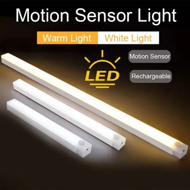 LED Motion Sensor Lamp Night Light USB Type-C Rechargeable Lamp ...