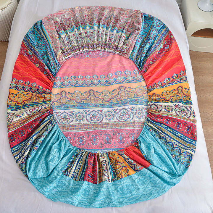 1PC%20Bohemia%20Bed%20Sheet%20for%20Double%20Bed%20Single/Queen%20Fitted%20Bed%20Sheet%20with%20Elastic%20Band%20Reactive%20Printed%20Mattress%20Cover%20180x200cm%20-%20Image%205
