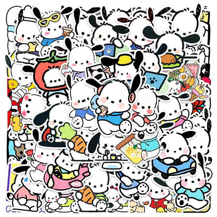 10/30/50pcs Cute Pochacco Anime Stickers Sanrio Graffiti Sticker DIY Phone Skateboard Notebook Kawaii Cartoon Decal for Kids Toy