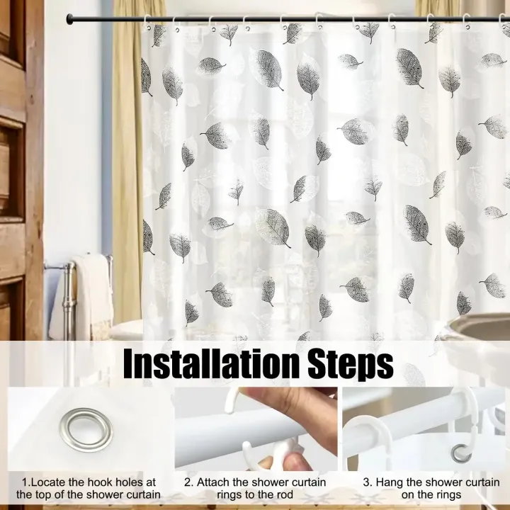 1pc%20Waterproof%20Shower%20Curtain%20with%20Plastic%20Hooks%20Bathroom%20Partitions%20Plastic%20Leaf%20Bath%20Curtain%20Bathroom%20Curtain%20Window%20Curtain%20-%20Image%205