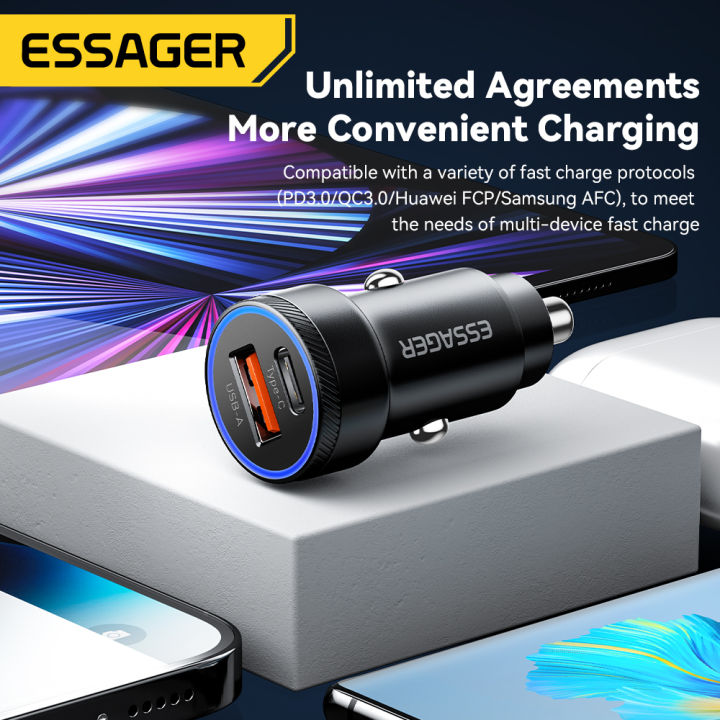 Essager%2054W%20USB%20Car%20Charger%205A%20Fast%20Charge%203.0%20QC%20%20SCP%20AFC%2030W%20USB%20Type%20C%20Quick%20Charging%20For%20%20poco%20iPhone%20%20%20-%20Image%203