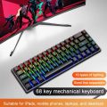 K68 Wired Mechanical Keyboard 10Kinds of Colorful Lighting Gaming and Office For Microsoft Windows and Apple IOS System. 