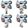 Outer Space Astronaut Rocket  Theme Balloons Baby Boy Birthday Party Decorations Number 1 2 3 4 5 6 7 8 9 Years Old. 