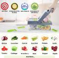All-in-1 Vegetable Chopper, Pro Onion Food, Manual Salad Cutter, with Container, Veggie Nicer Dicer and Mandoline Slicer for Home Kitchen gadgets, Hand Grater. 