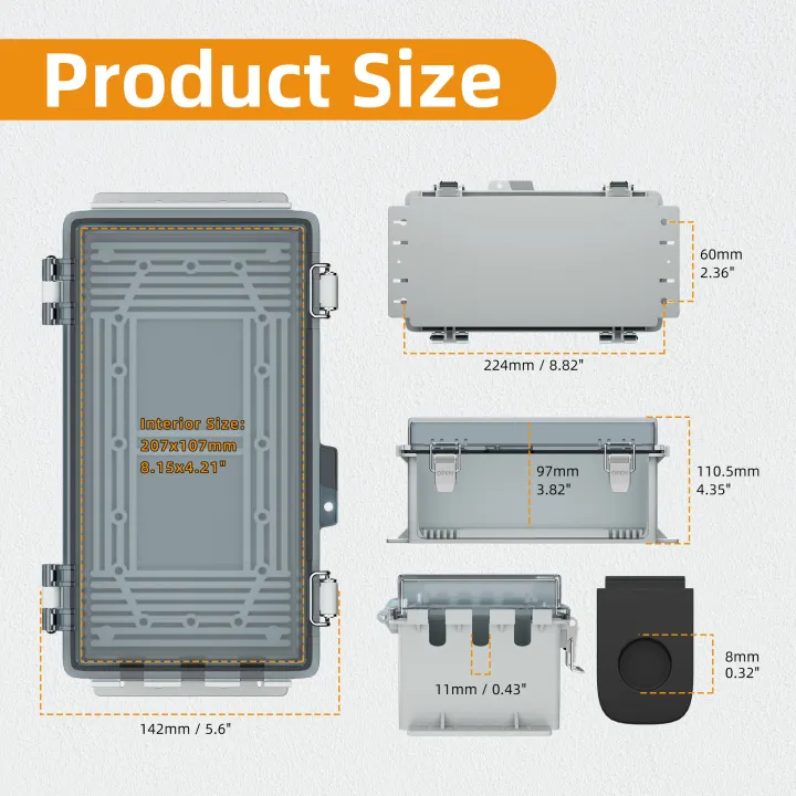 DaierTek%209x5x4.3%E2%80%9C%20Outdoor%20Extension%20Cord%20Cover%20Waterproof%20Electric%20Box%20Enclosure%20Cable%20Outlet%20Plug%20Cover%20Cord%20Protector%20Box%20-%20Image%202