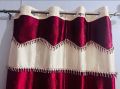Silk Jhalar Maroon Window/Door Curtain 1 Pcs (Size 4F×6.5F). 