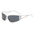 Hiking Camping Y2K Silver Anti Light Glasses Color Hollowed Out Future Sense Of Technology Hot Girls Net Red Glasses Women.