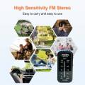 Portable FM Stereo Radio Receiver with Sound Effects FM76-108MHz Ultra Slim Powered by 2*AAA Battery. 