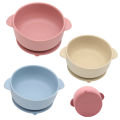 3pcs Silicone Bowl with Lid, Food Spoon Bowl with Suction Cup, Strong Suction Set. 