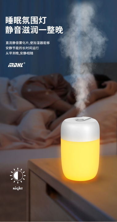 MDHL Brand Portable 300ml Mini USB Powered Aromatherapy Mist Humidifier Plastic Construction Colorful Night Light Household 24/7