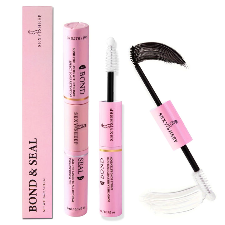 SEXYSHEEP Lash Glue Bond and Seal Long Lasting Strong Hold 2 in 1 Cluster Eyelash Glue for DIY Lash Extensions
