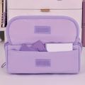Large Capacity Pencil Case Organizer - Multi-Compartment Desktop Storage for School & Office Supplies ( Pink/Purple/Black). 