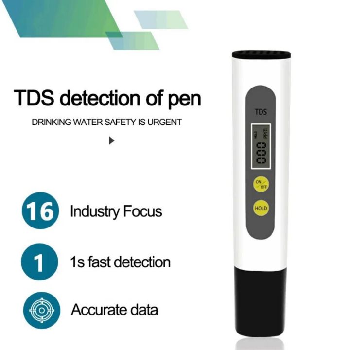 1PC Black White TDS Testing Pen Household Water Testing Pen Water Quality Testing Tool Hardness Impurity Detector