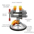 Mini Electric Small Table Bench Vise 360 ° Rotating Table Screw Vice Adjustable Clamping Suction Cup Fixed Frame. 