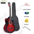 38" Acoustic Box Guitar with Bag & Accessories. 