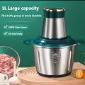 Electric meat chopper stainless steel 4 blades 2 liter food processor chopper with durable metal body. 