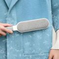 Reusable dust removal brush, double-sided pet hair remover, manual electrostatic adhesive brush, durable polypropylene material.