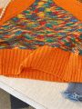 New Elegant Rainbow Tie-Dye Cross Halter Knit Top for Women Vibrant Backless Crop Top with Stretch for Summer & Spring camis. 