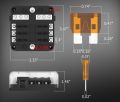 12V Fuse Block 6 Way with LED Indicator Light 12 Volt Fuse Box ATO/ATC Marine Fuse Panel Waterproof 24V For Automotive Boat Car. 
