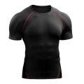Fitness clothes men's outdoor sports quick drying short sleeved t-shirt training pro running stretch tight fitting clothes yoga.