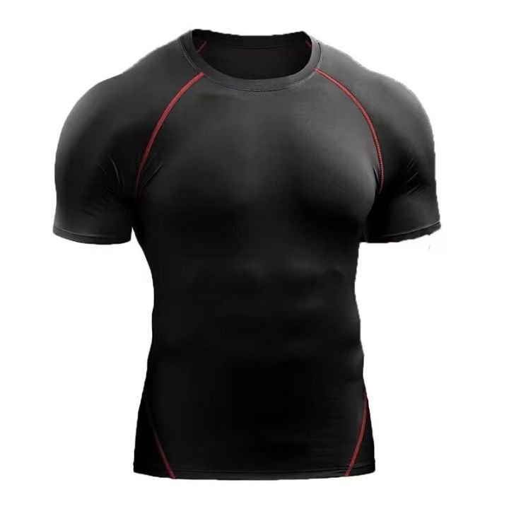 Fitness%20clothes%20men's%20outdoor%20sports%20quick%20drying%20short%20sleeved%20t-shirt%20training%20pro%20running%20stretch%20tight%20fitting%20clothes%20yoga%20-%20Image%203