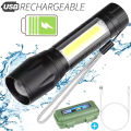 Recharge-able Flashhlight Torch LED USB Portable Torches 3 Modes Mini Camping Lighting - Torch Light. 