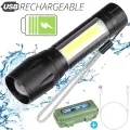 Recharge-able Flashhlight Torch LED USB Portable Torches 3 Modes Mini Camping Lighting - Torch Light. 