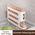 1pcs Egg Storage Box, Refrigerator Side Door Rolling Egg Box, Desktop Egg Rack, Automatic Rolling Egg Box Organizer. 