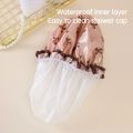 1PC Reusable Bowknot Print Shower Cap Waterproof Anti-Smoke Kitchen Head Cover Bathroom Accessory.