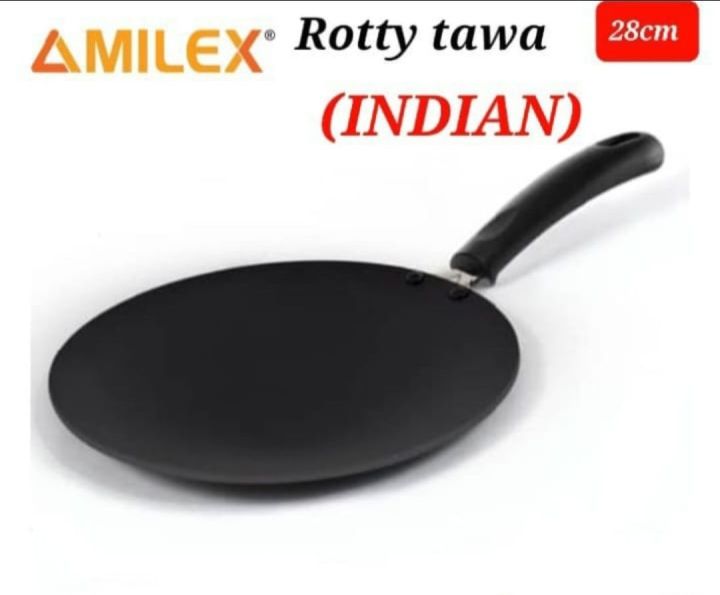 Non Stick Dosa & Rotti Tawa Pan Concave Indian Rotti Chapati Dosa Pan Flat Cooking Plate 28cm