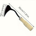 1pc, Wooden Handle Crooked Hoe, Multifunctional Garden Digger, Metal & Wooden Garden Tool, Seedling Hoe for Home Gardening. 