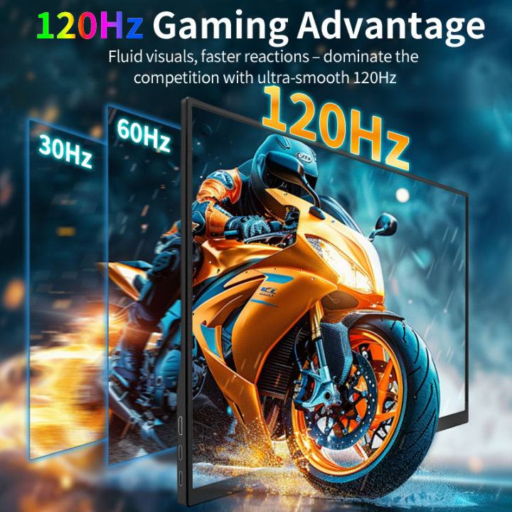 HGFRTEE%2018.5inch%20Portable%20Monitor%20120Hz%20RGB100%25%20With%20VESA%20Hole%20&%20Back%20bracket%20Laptop%20Extended%20Display%20ADS-IPS%20HDR%20Screen%20-%20Image%202