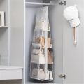 1pc 6/8 Grids Space Saving Bag Organizers, Multi Layer Hanging Handbag Purse Organizer For Wardrobe Closet, Bag Storage Holder. 