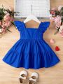 Casual Short Sleeve Flutter Dress for Girls. 