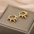 Punk Spike Rivet Hoop Earrings For Women Stainless Steel Huggie Earrings Ear Cuff Piercing Earring Gothic Jewelry Accessories. 