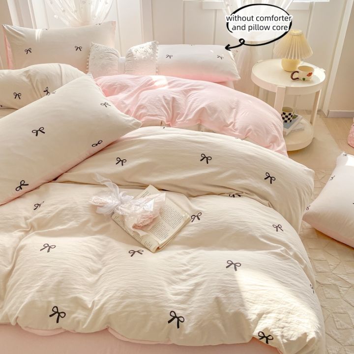 3%20Piece%20Sheet%20Set%20%20pink%20bowknot%20embroidery%20duvet%20cover%20Set%20%EF%BC%8C%20comfortable%20Bedding%20Set%20Bedspread%20for%20All%20Season%20-%20Image%207