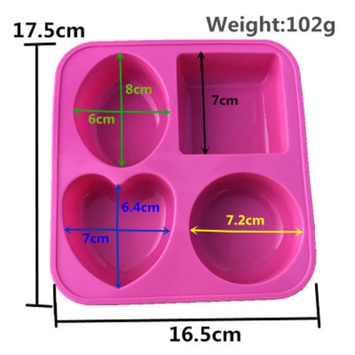 1PC%204%20Cavity%20Soap%20Molds%20Round%20Oval%20Heart%20Square%20Shape%20Handmade%20Soap%20Cake%20Baking%20Mold%20Soap%20Making%20Tools%20Color%20Random%20-%20Image%205
