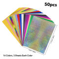 50pcs/set Toner Reactive Foil Sheets for Laser Printer Laminator Hot Stamping Holographic Foil Paper Rolls for DIY Card Crafts. 