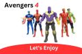 Avengers Hero Action Figure of 5 Super Heroes Captain America, Iron Man, Spiderman, Hulk and Thanos Action Figure (Multicolor) Pack of 5. 