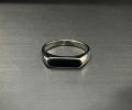 A Beautiful Silver Black Gold Italian Ring For Men/Women Black Apoxy Head Unisex. 