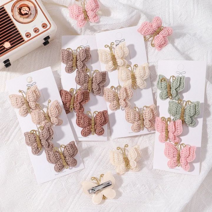 4Pcs/set%20Cute%20Baby%20Girls%20Knitting%20Headwear%20Handmade%20Crochet%20Butterfly%20Alloy%20Hairs%20Clips%20Kids%20Hairpins%20Fashion%20Desgin%20Headwear%20-%20Image%203