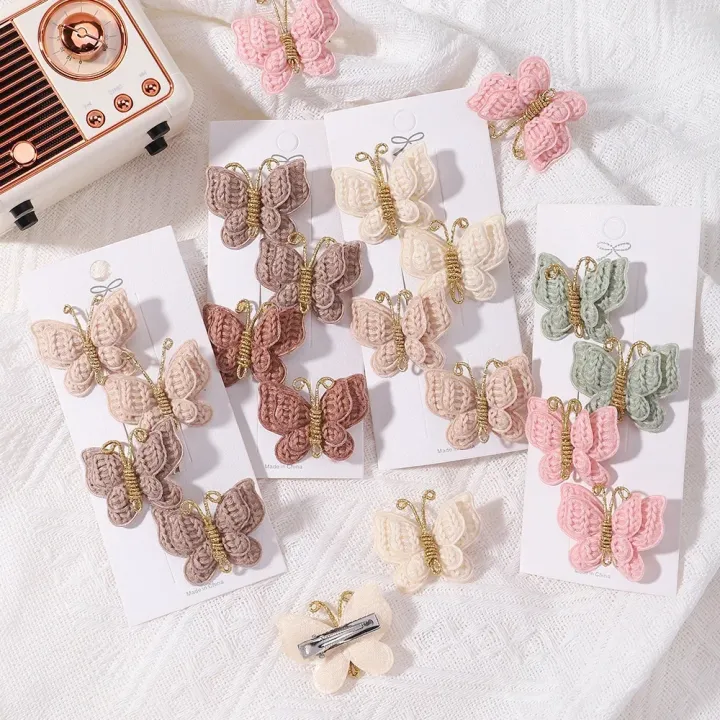 4Pcs/set%20Cute%20Baby%20Girls%20Knitting%20Headwear%20Handmade%20Crochet%20Butterfly%20Alloy%20Hairs%20Clips%20Kids%20Hairpins%20Fashion%20Desgin%20Headwear%20-%20Image%203