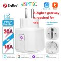 tuya Smart Plug Zigbee EU 16A/20A Smart Socket With Power Monitor Timing Voice Control Works Whit Alexa  Home Alice. 