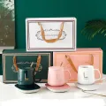 Coffee Cup and saucers Ceramic With Glass Heating Panels. 